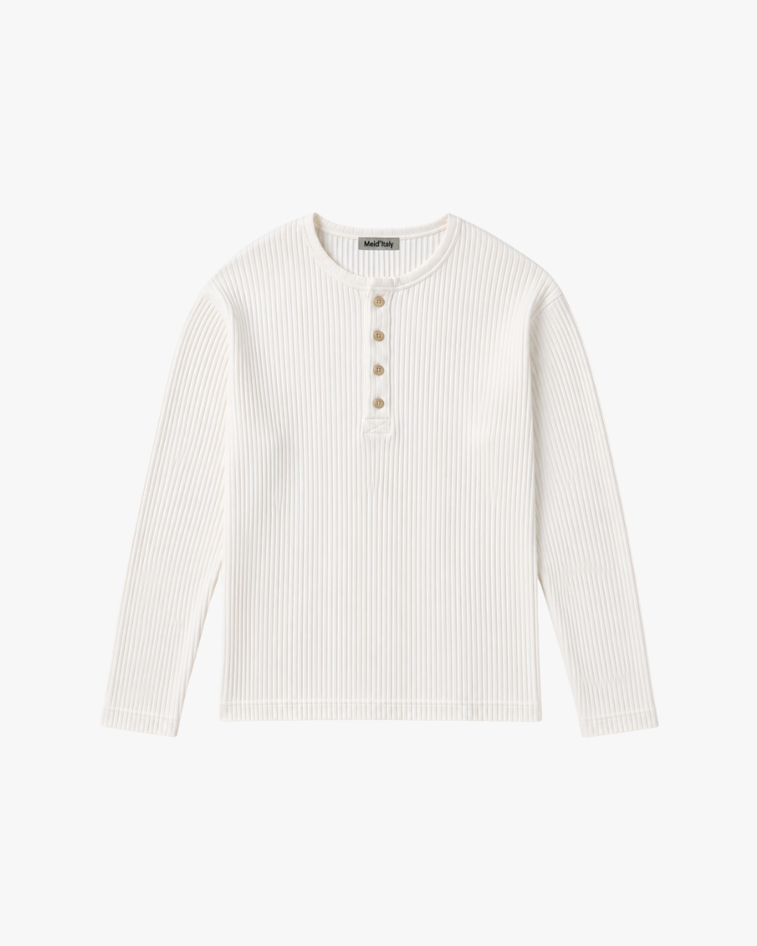 Henley Ribbed Knit Milk
