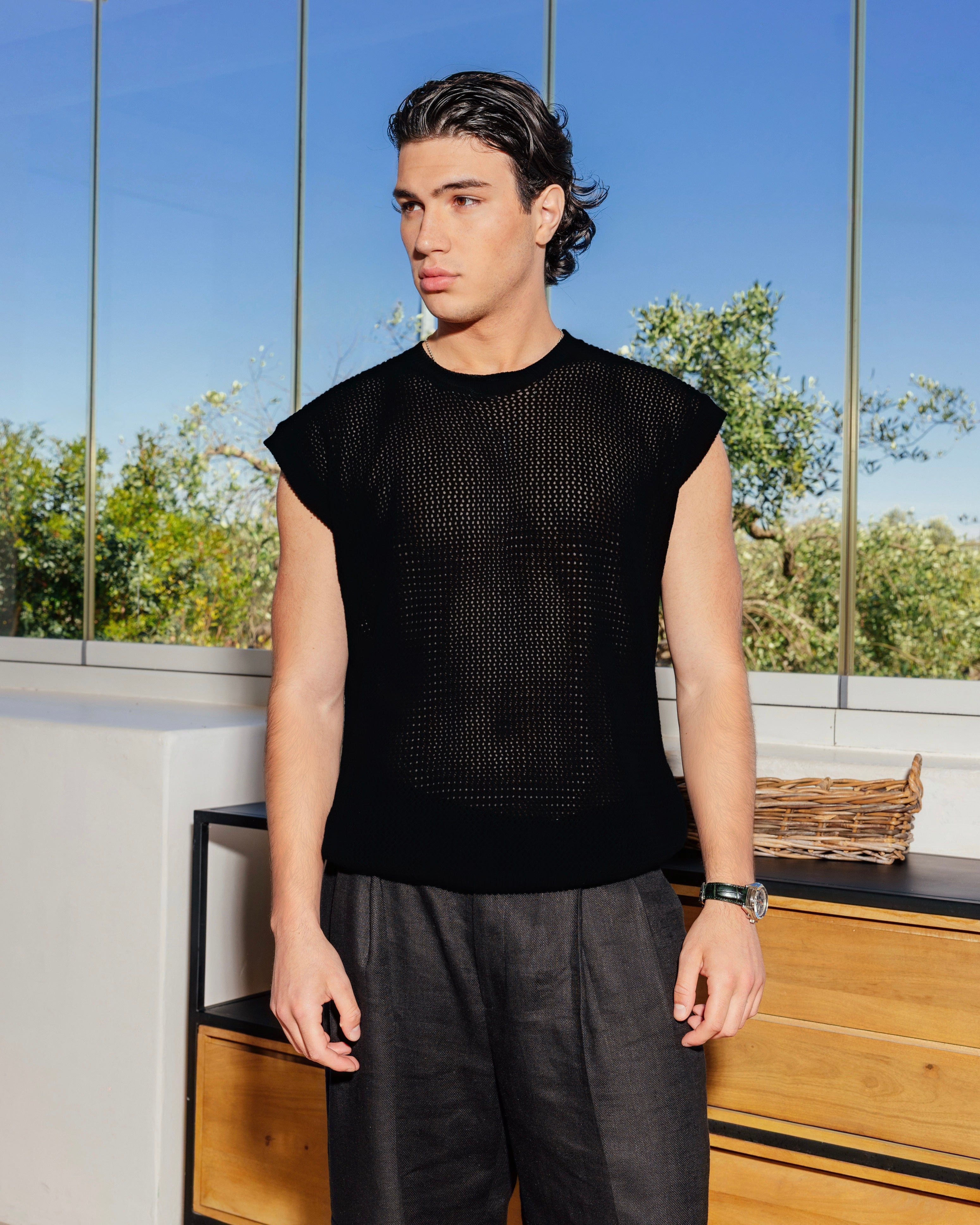 Gilet Crochet - Black