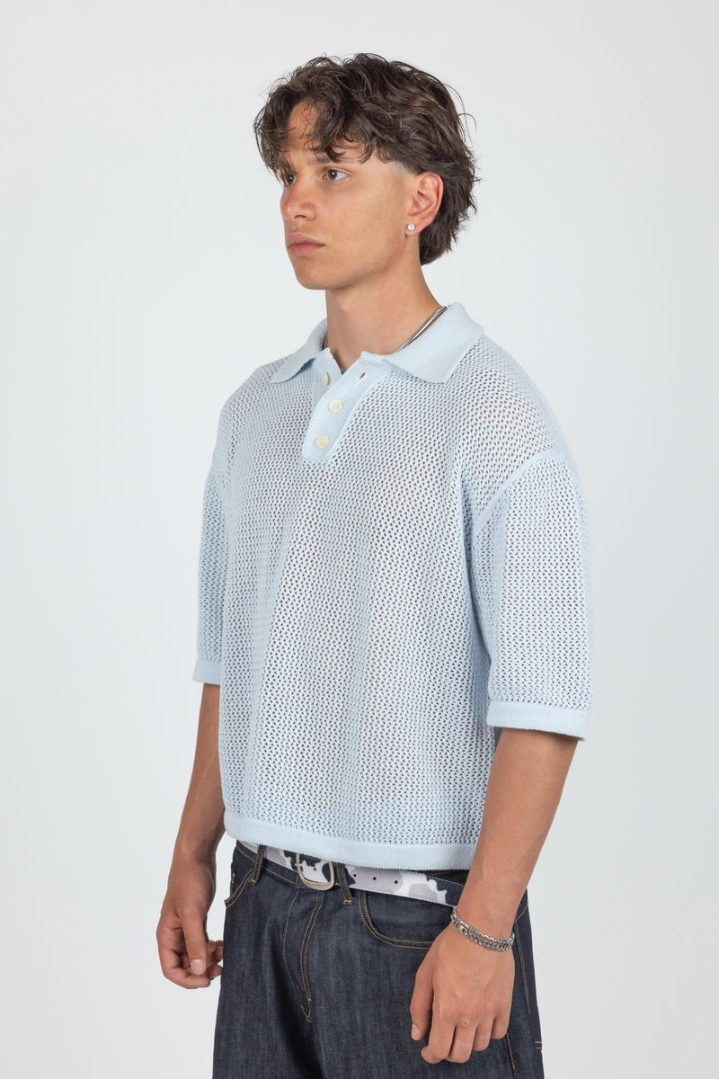 Polo Crochet - Blu sky