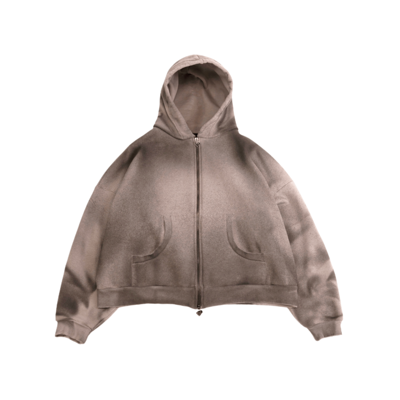 Dirty Zip Hoodie - Cloud Grey