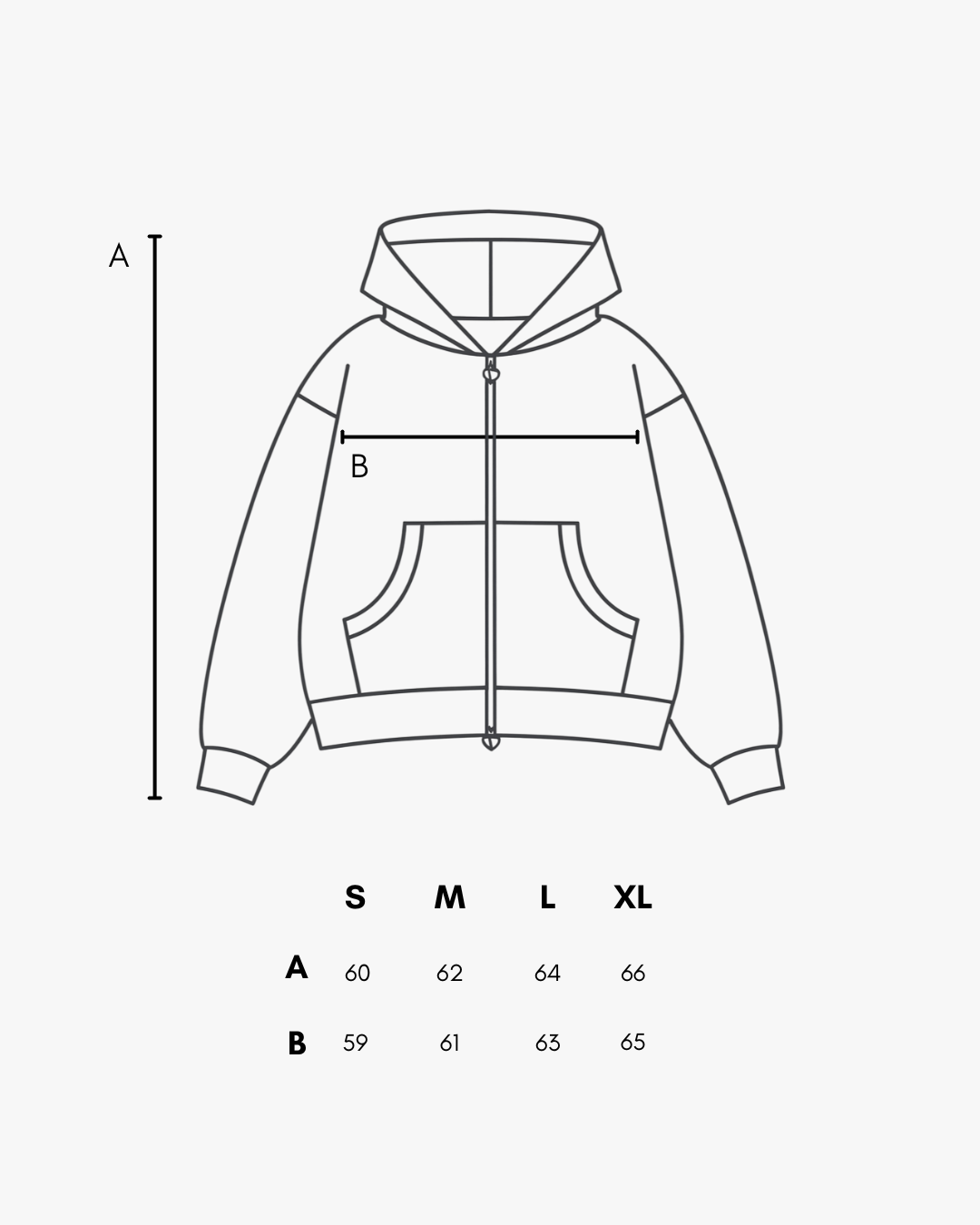 Zip-Hoodie Choco - Guida alle taglie