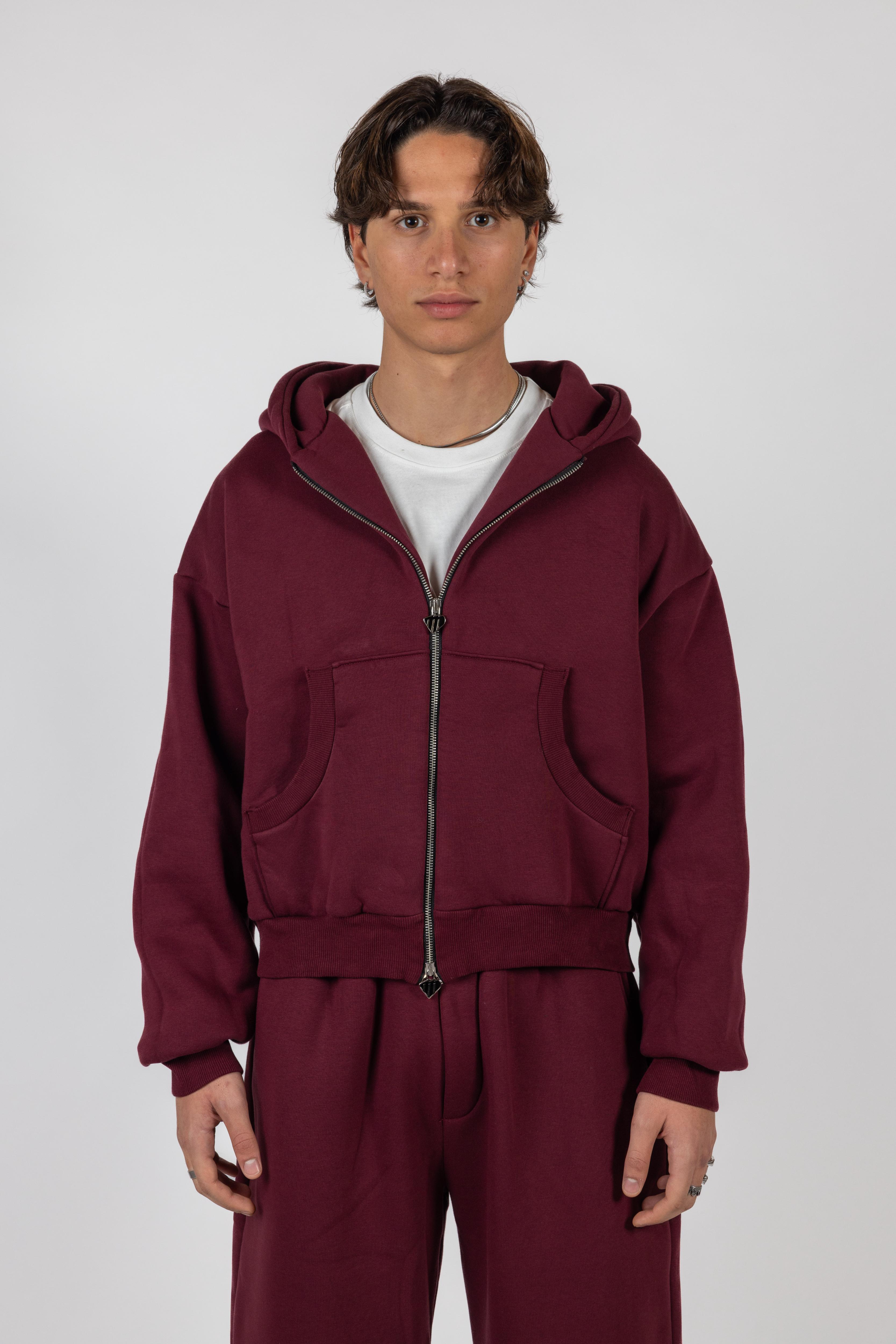 Zip-Hoodie Burgundy